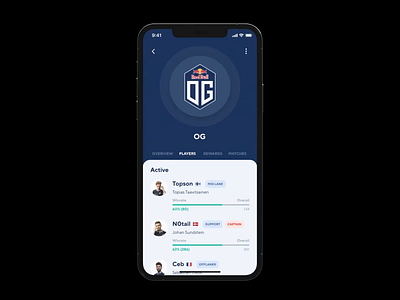 Cybersport App Concept app app ui application design championship concept csgo cybersport dota 2 games ios iphone iphone 12 pro max lol mobile mobile app mobile ui sport stream ui visual design ux