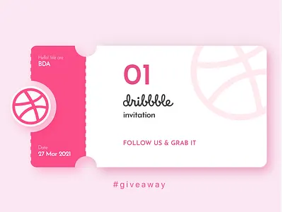 1 Dribbble Invitation Giveaway design dribbble dribbble invitation dribbble invite freebee gift give away giveaway illustration invitation invite minimal web website website design