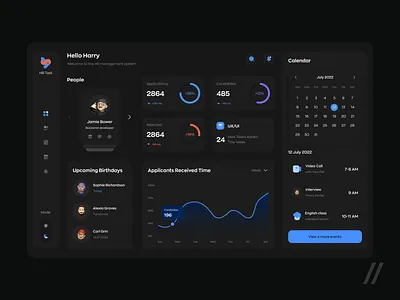 HR Tool Platform animation calendar dashboard design desktop event hr tool human resources interaction interface landing page motion platform reminders statistics ui ux web web app web ui