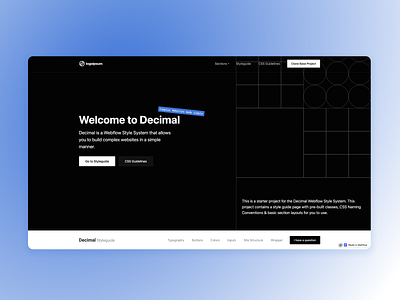 Decimal - Webflow Styleguide & UI Kit styleguide ui kit webflow