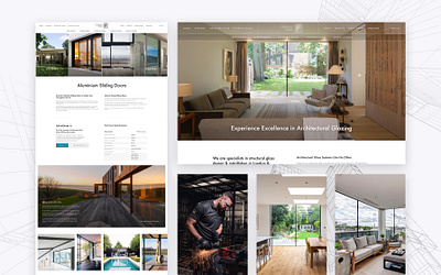 Architectural Glazing Specialist Website Design aluminium architecture glazing web design xd