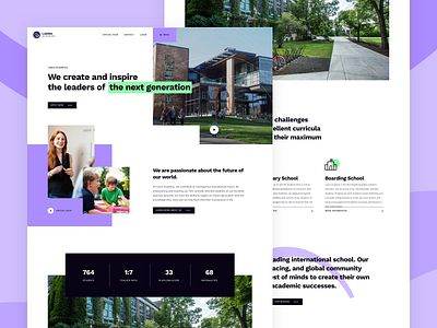 Laera Academy academy branding children design education learn learning neon purple school student students ui ui design uidesign uiux university vibrant website youth