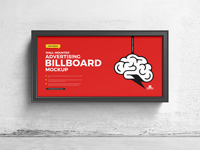 Free Wall Mounted Advertising Billboard Mockup banner mockup billboard mockup branding download frame free free mockup freebie identity illustration logo mock up mockup mockup free mockup psd mockups print psd stationery template