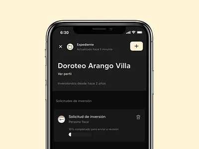 Client profile app dark app dark ui inteface interaction mobile ui ui design userinterface