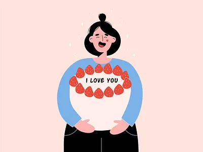 I love you art design flat illustration minimal vector