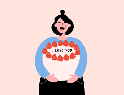 I love you art design flat illustration minimal vector