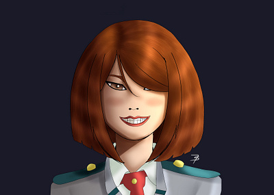 Semirealistic Uraraka Ochaco anime animeart design digitalart drawing drawthisinyourstyle illustration manga myheroacademia