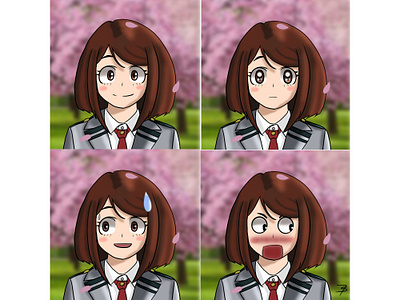 Uraraka Ochaco. Anime facial expressions anime animeart design digitalart drawthisinyourstyle illustration manga myheroacademia