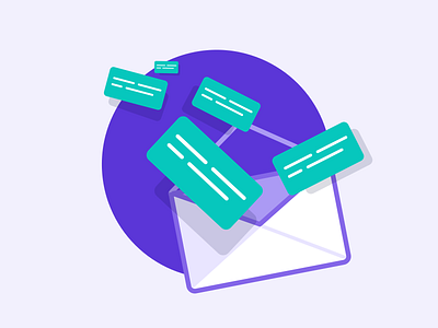 Slide in the DMs 💌 2d app cute design finance fintech flat design hanateh illustration letter money transfer paysend promo code simple ui design vector illustration