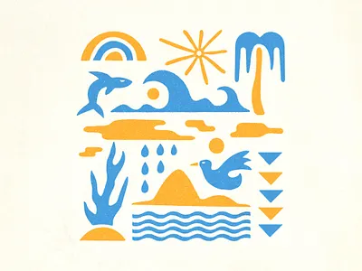 Beach Things branding california coastal colors design illustration minimal minimalism nature outdoor pattern retro shapes sun surf waves