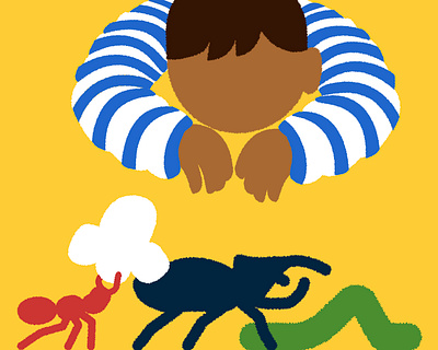 Let's go to the movies in the park ants beetle bright color cinema editorial design editorial illustration freelance illustrator getoutside green illo illustration illustrator minimal minimalist parklife parks and rec popcorn red worm yellow