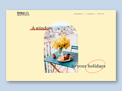 Hero section design - Web design agency apartments costa del sol holidays ui ui design ux ux design visual design web design window yellow