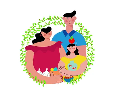 Happy Nowruz 1400 apple character character design design family haftsin illustration illustrator iran new nowruz vector woman year