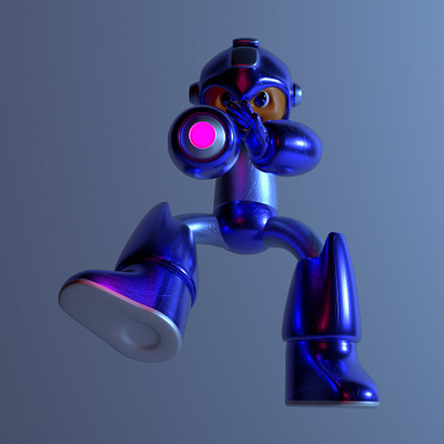 Mega Man 3d 3d modeling c4d cinema4d illustration maxon megaman render video game