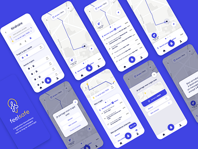 FeelSafe app design map ui ux