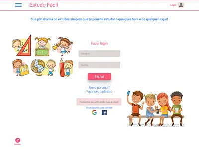Estudo Fácil - Plataforma de estudo online case study casestudy design desktop ead education education website ui user interface web website concept website design