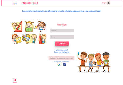 Estudo Fácil - Plataforma de estudo online case study casestudy design desktop ead education education website ui user interface web website concept website design