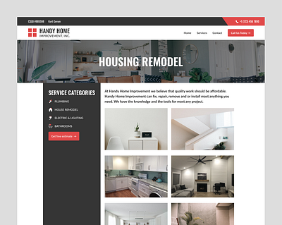 Services Page | Construction Company | Handy Home Improvement constructor contract contractor interface red services services page services page design ui user experience user experience ux user interface ux web design webdesign