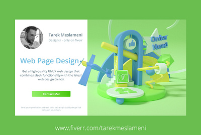 design your web page on Fiverr branding cinema 4d css graphic design green home page html illustraion illustration art javascript landing page ui design ux website website design