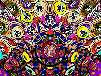 Big 3 Nr 3 art cartoon character design geometry illustration monster pattern textile design