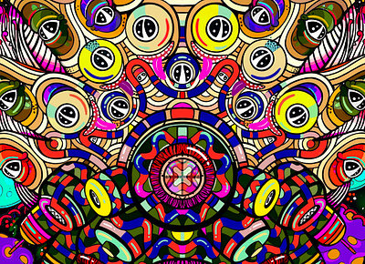 Big 3 Nr 3 art cartoon character design geometry illustration monster pattern textile design