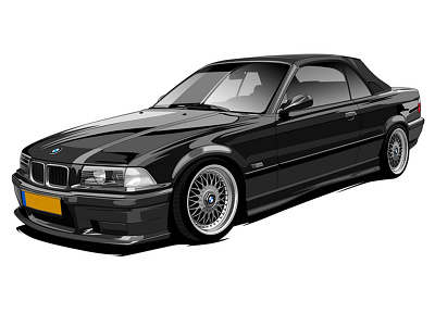 Bmw E36 app art design graphic design icon illustration logo vector web website