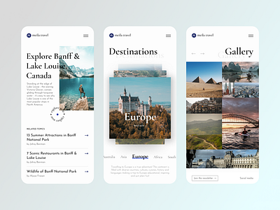 Meila travel mobile web version blog clean clean ui minimal mobile design ui ui design ux ux design