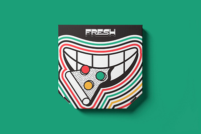 Fresh Pizzeria brand identity branding cartoon design funky illustration logo packaging pattern pizza pizza box retro typography vintage