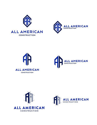 All American Construction logo art branding design graphic design icon illustration illustrator logo typography vector