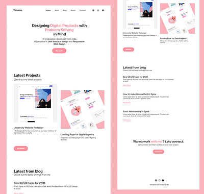 Portfolio Landing Page minimal portfolio ui uidesign webdesign