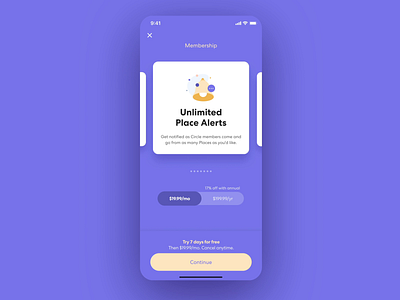 Membership Carousel Cards cards ui carousel interaction design mobile ui ui animation ux