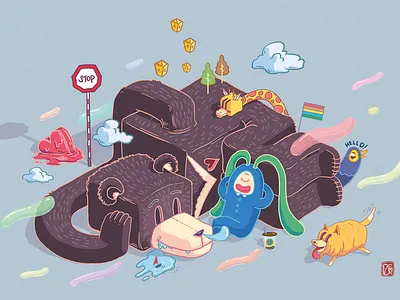 Don't Want to Leave! adobe photoshop animals digital art digital artist digital illustration digital painting illustration oc may painting