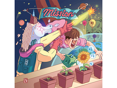 Mission - EP's Cover adobe photoshop cover design digital art digital artist digital illustration digital painting ellien games illustration oc may outerspace painting