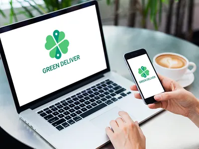Green Deliver Logo 3d app art brand branding clean color concept creative design flat icon identity illustration illustrator logo minimal mockup simple vector