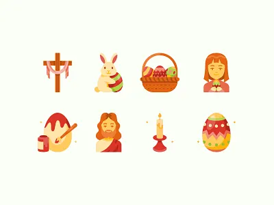 Easter Icon Set design easter easter bunny easter egg flaticon icon icon design icon set iconfinder iconography icons iconscout illustration visual art