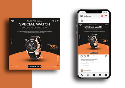 Luxury Watch AD Banner advertising branding design facebook ad facebook ads facebook post fashion brand graphic design instagram ad instagram banner instagram post luxury watch ad luxury watch banner luxury watches social media ad social media advertising social media design