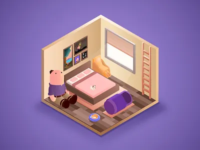 Ideal Office Corners: Room for the Zzzs illustration isometric jin design the visual team