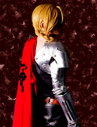 #23 Edward Elric from Fullmetal Alchemist 53 alchemist alchemy ali animeart art automail digitalart edward elric fiction full kris metal parker portrait realism saad science simple