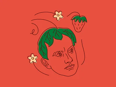 Mayakovsky berry branding bread classic drink grain illustration kvass lineart literature logo mayakovsky playwright poet russian strawberry vladimirmayakovsky