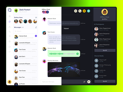 Chat Messenger Dashboard branding call chat clean clean dashboard dashboard dashboard chat dashboard messages design fluttertop meeting messanger app messenger minimal minimalist trending ui uiux voice message