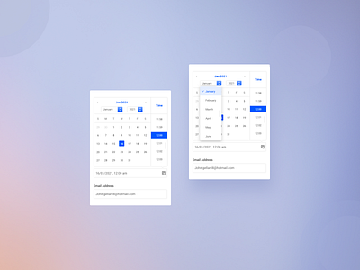 Date Time Picker calendar calendar design datepicker timepicker ui ux