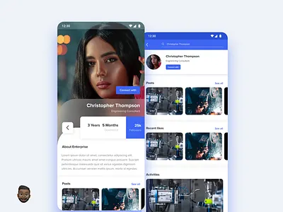 Social profile best shot design profile page social media design ui