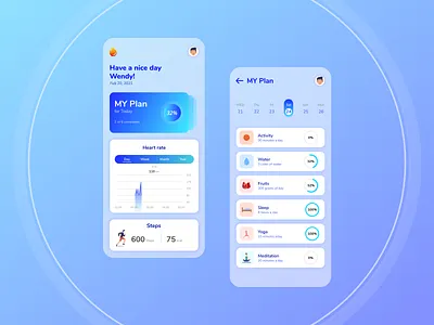 Health App activity app design mobile app ui ux