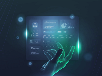 Contractbook - Blog Visuals blue clean compass contract customer dark design futuristic gradient green illustration labyrinth maze persona user ux