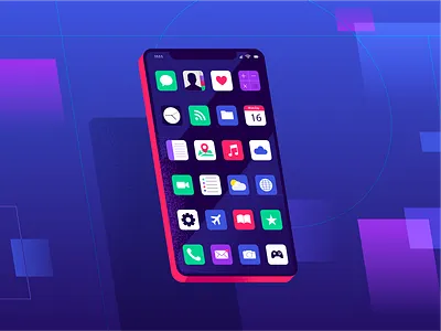 Smartphone 2d application flat illustration mobile design mobile ui phone smartphone ui