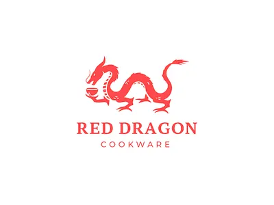 red dragon chinese cookware design dragon illustration inspiration logo vector