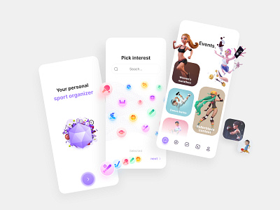 Sport Activity Tracker 3d android branding character design dribbbleweeklywarmup icon illustration interface ios iphone mobile mobileapp mobileappdesign sport tracker typography ui user vector