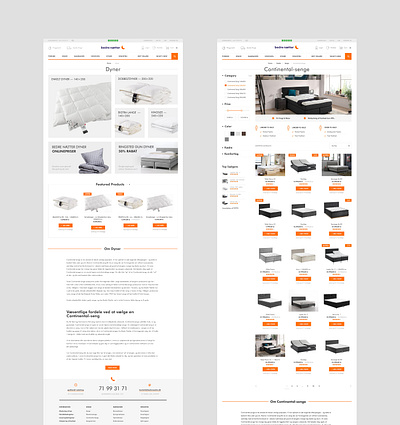 Category and catalog pages for Bedre Nætter / Magento 2 basov bedroom bedroom furniture bedroomfurniture buy ecommerce ecommerce design interior magento 2 mattress minimal orange responsive shop shop design shopping store store design web