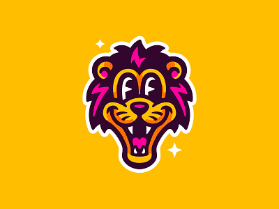 Lion cat design illustration lion logo mascot