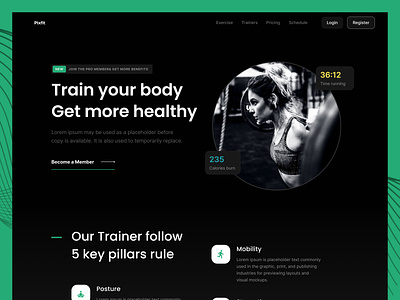 User-friendly and unique training website design figma fitnessweb ui ux webdesign website